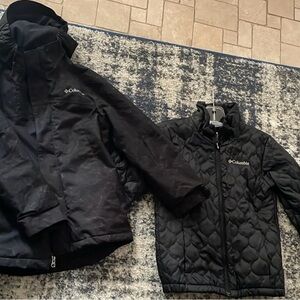 Columbia 3 in 1 interchange Boys Jacket Omni Heat Grow System Size Small (7/8)